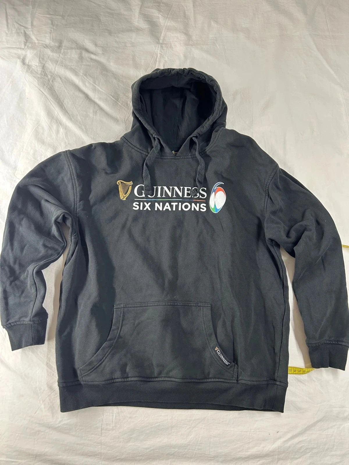Sweat pull à capuche noir guinness six nations rugby’s greatest championship taille xl